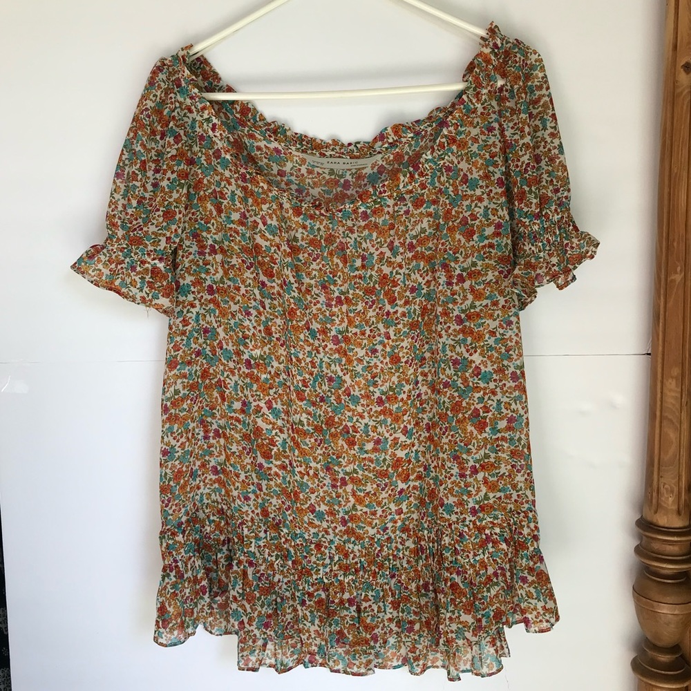 Zara Women’s Floral Sheer Top